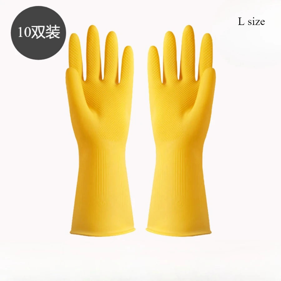 10 Pairs of Thick Rubber Gloves, Durable Gloves for Household Kitchen Cleaning and Labor Protection