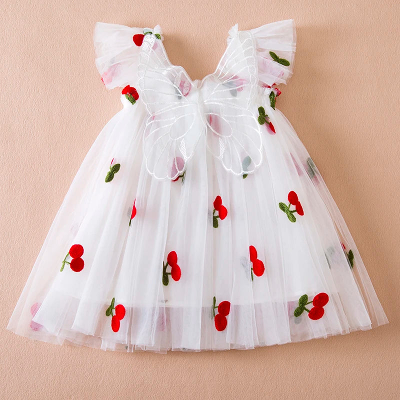 Flower Girl Dresses for Wedding Kids Backless Tulle Tutu Princess Prom Party Clothes Baby 1st Birthday Baptism White Dress
