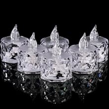 Flameless LED Light Candle LED Crystal Candle Light Transparent Shell Electronic Night Lamp Dating Party Holiday Home Decoration