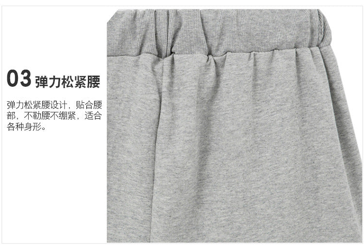 Solid Color Women's Summer High Waist 150kg Five-Point Pants Large Size Drawstring Sports Casual Pants Plus Size Slim Straight-Leg Pants Weizhong