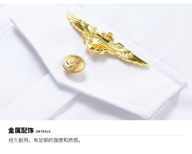 Seafarer's Shirt Male Captain's Uniform Seafarer's Aviation Pilot's Air Shirt Officer's Table Performance Clothing Wholesale