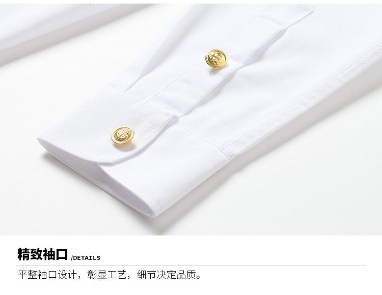 Seafarer's Shirt Male Captain's Uniform Seafarer's Aviation Pilot's Air Shirt Officer's Table Performance Clothing Wholesale