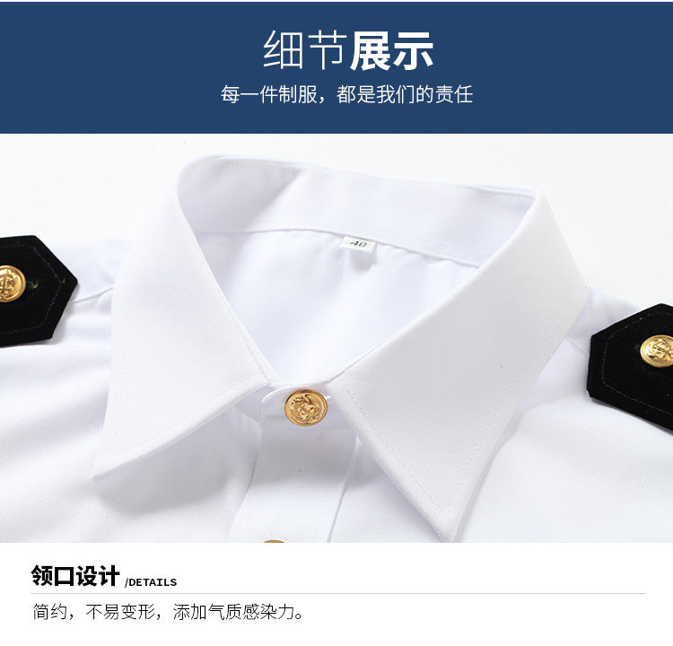 Seafarer's Shirt Male Captain's Uniform Seafarer's Aviation Pilot's Air Shirt Officer's Table Performance Clothing Wholesale