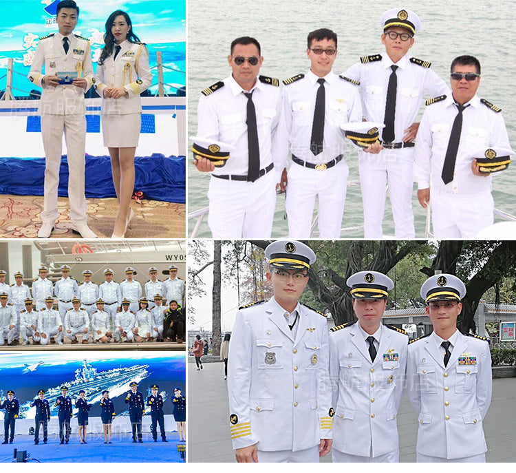 Seafarer's Shirt Male Captain's Uniform Seafarer's Aviation Pilot's Air Shirt Officer's Table Performance Clothing Wholesale