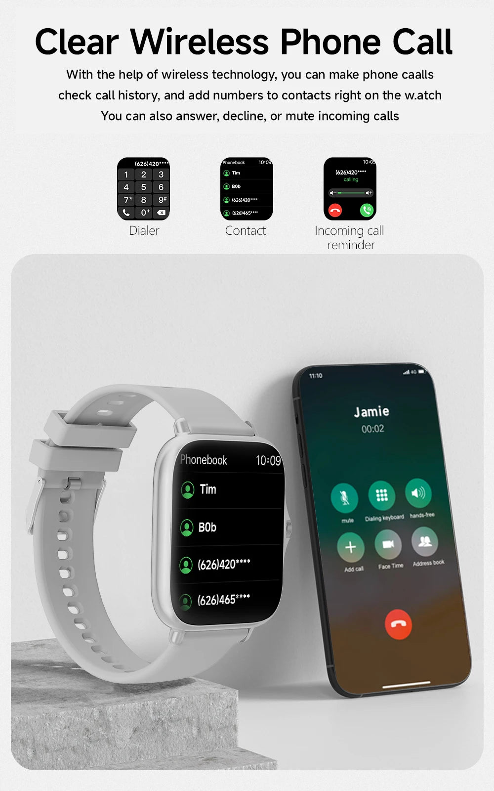 2025 Smart Watch  24H Health Monitor for Women Men Smartwatch Music Control Wireless Call Message Reminder Sport Mode