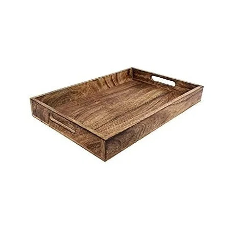 Craft Valley SS Large Eco-Friendly Biodegradable Acacia Wood Serving Tray Custom Design Handles Durable Dishwasher Safe American
