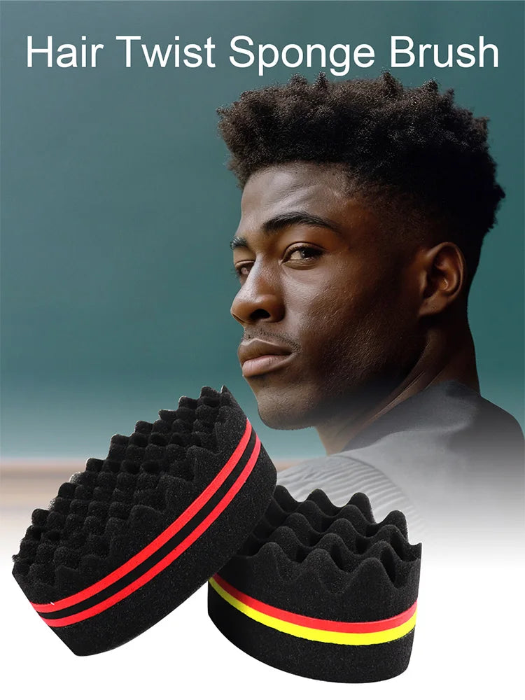 Oval Double-Sided Magic Twisted Hairbrush Sponge Brush For Natural Afro Coil Wave Dread Sponge Brushes Hair Braids Braiding Hair