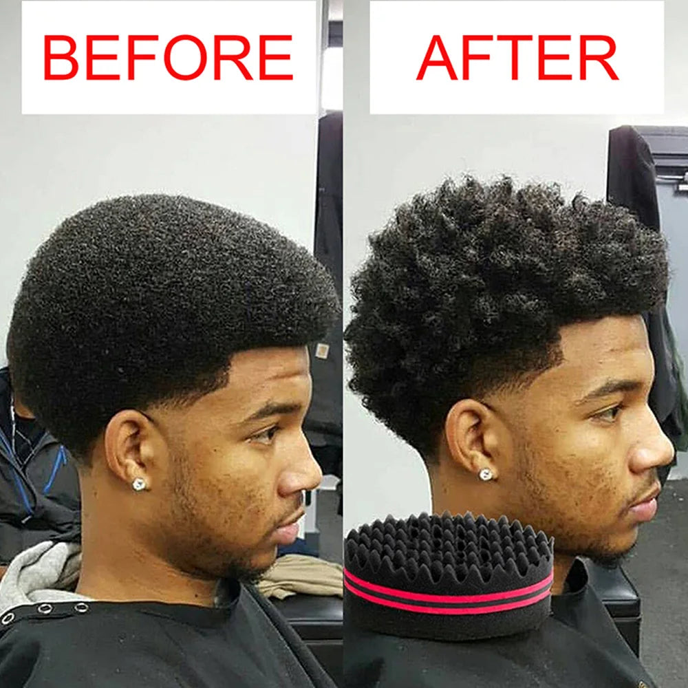 Oval Double-Sided Magic Twisted Hairbrush Sponge Brush For Natural Afro Coil Wave Dread Sponge Brushes Hair Braids Braiding Hair