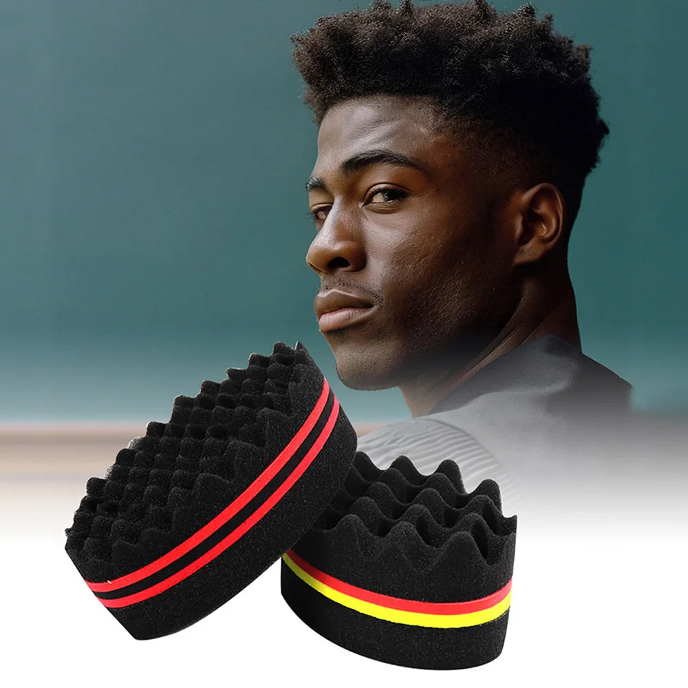 Oval Double-Sided Magic Twisted Hairbrush Sponge Brush For Natural Afro Coil Wave Dread Sponge Brushes Hair Braids Braiding Hair