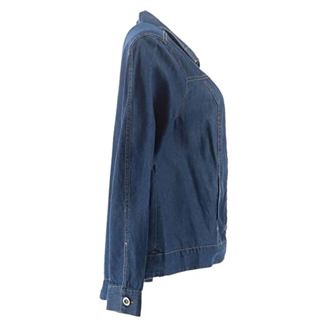 Latest Design High Quality Women's Denim Jacket Polyester/Cotton Soft Casual Gothic Streetwear Button Autumn Washed Hot Selling