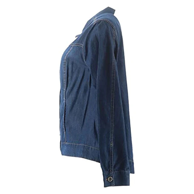 Latest Design High Quality Women's Denim Jacket Polyester/Cotton Soft Casual Gothic Streetwear Button Autumn Washed Hot Selling