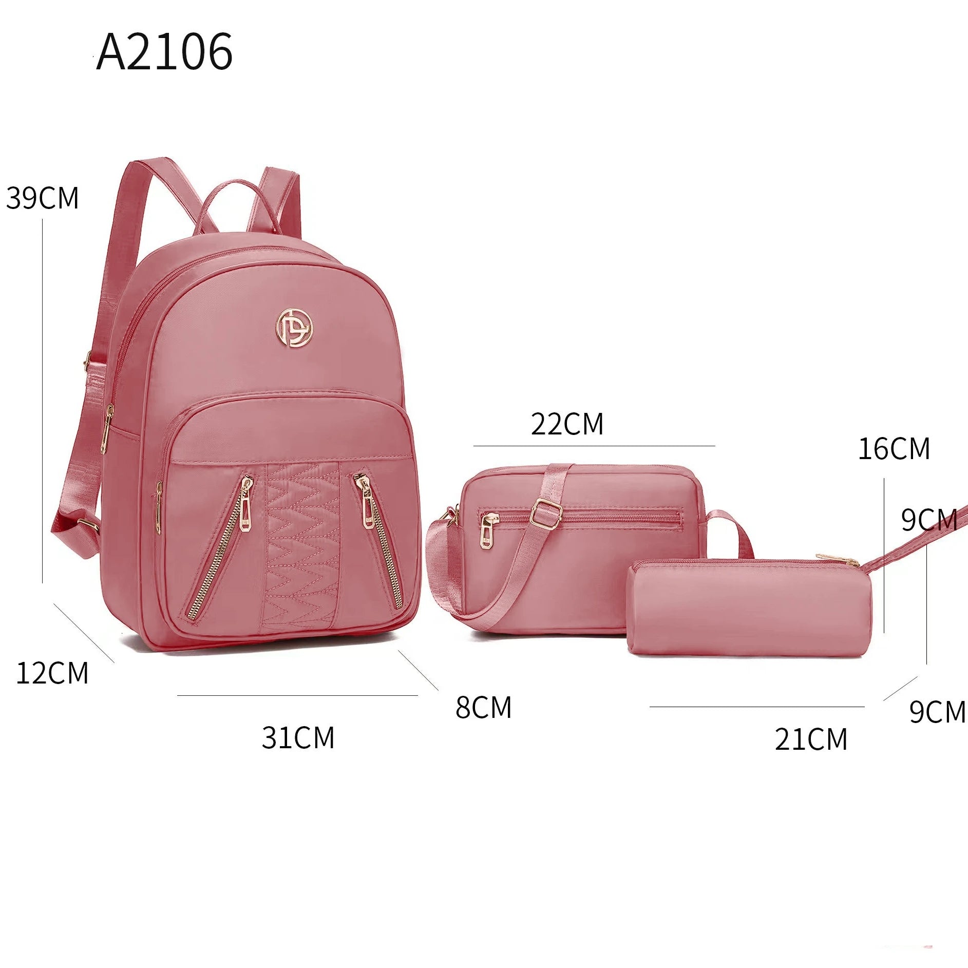 Diosa Luna Lady Backpacks, Fashion Backpacks for Women, 3-Piece Waterproof Fabric Backpack Sets, Backpack, Shoulder Bag and Pencil Bag, School Travel Casual, 3-Piece Backpack