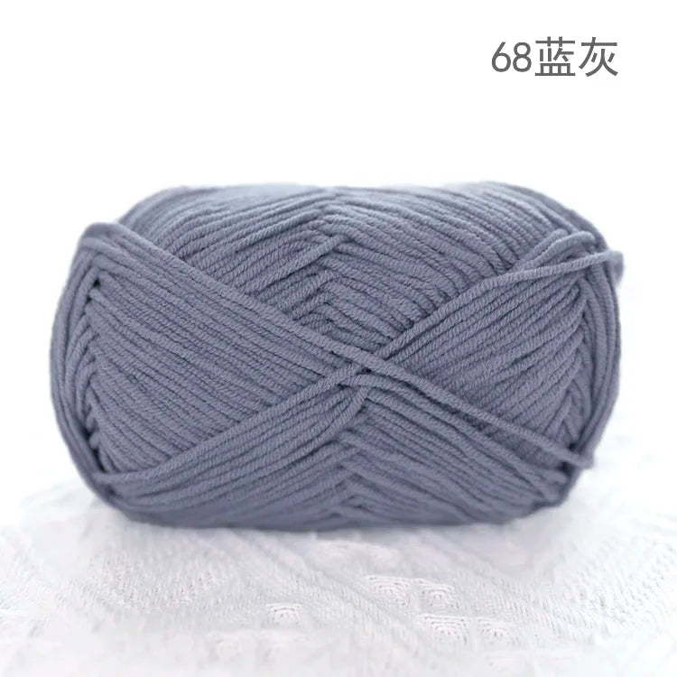 Premium Blended 4 Yarns Anti-Pilling Milk Cotton Baby Crochet Yarn Recycled High Tenacity for Knitting and Weaving