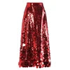 OUDINA Ready to Ship Products Women Irregular Design Casual Midi A-line Skirts Ladies Long Skirt