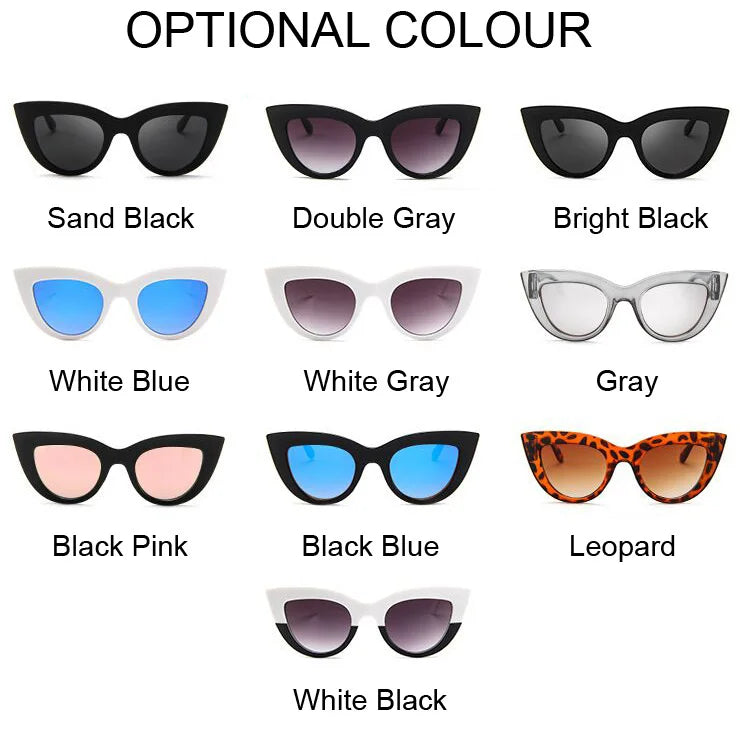 Vintage Cat Eye Sunglasses Woman Brand Designer Retro Sun Glasses Female Fashion Mirror Outdoor Shades Gradient Oculos De Sol