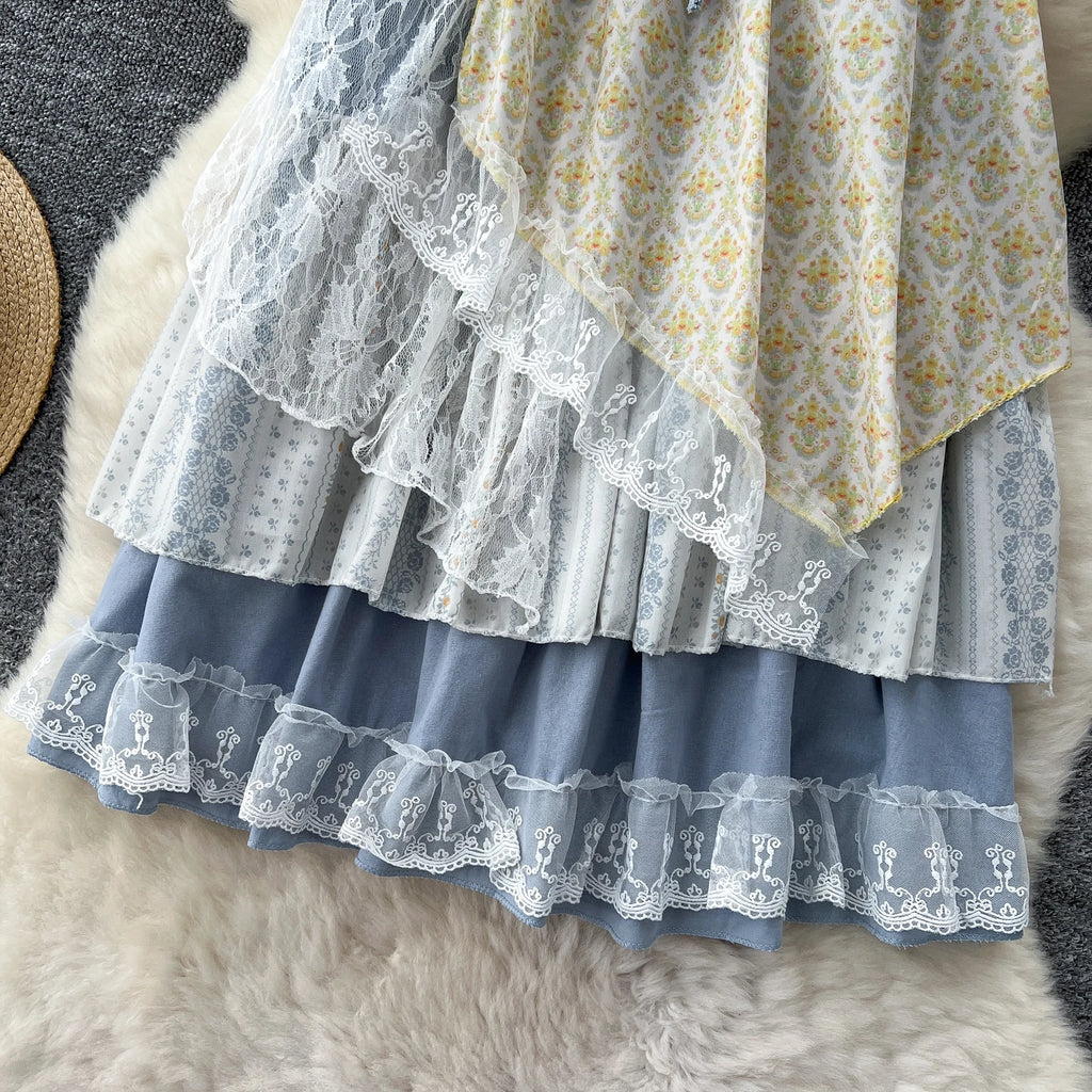 Summer Floral Lace A-Line Skirt Women Casual High Waist Lace Skirts For Girls Sweet Skirt Clothes Women Wholesale