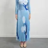 Factory Direct Sale High-Quality Polyester Fabric Printed Pleated Skirt Women's Casual Midi Skirt