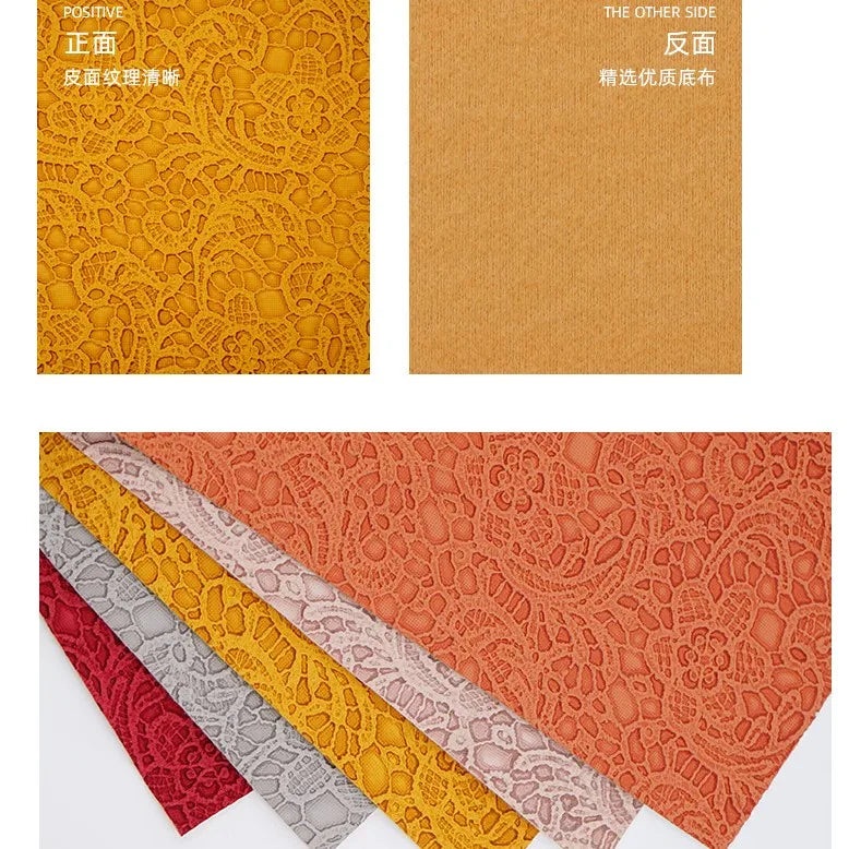 New Solid Lace Embossed PVC Leather Faux Synthetic Leather for Handbags