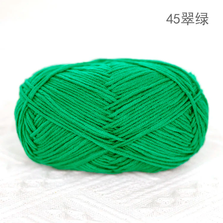 Premium Blended 4 Yarns Anti-Pilling Milk Cotton Baby Crochet Yarn Recycled High Tenacity for Knitting and Weaving