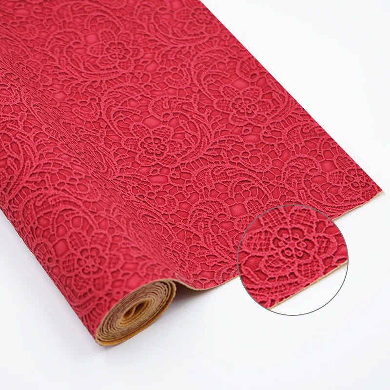 New Solid Lace Embossed PVC Leather Faux Synthetic Leather for Handbags