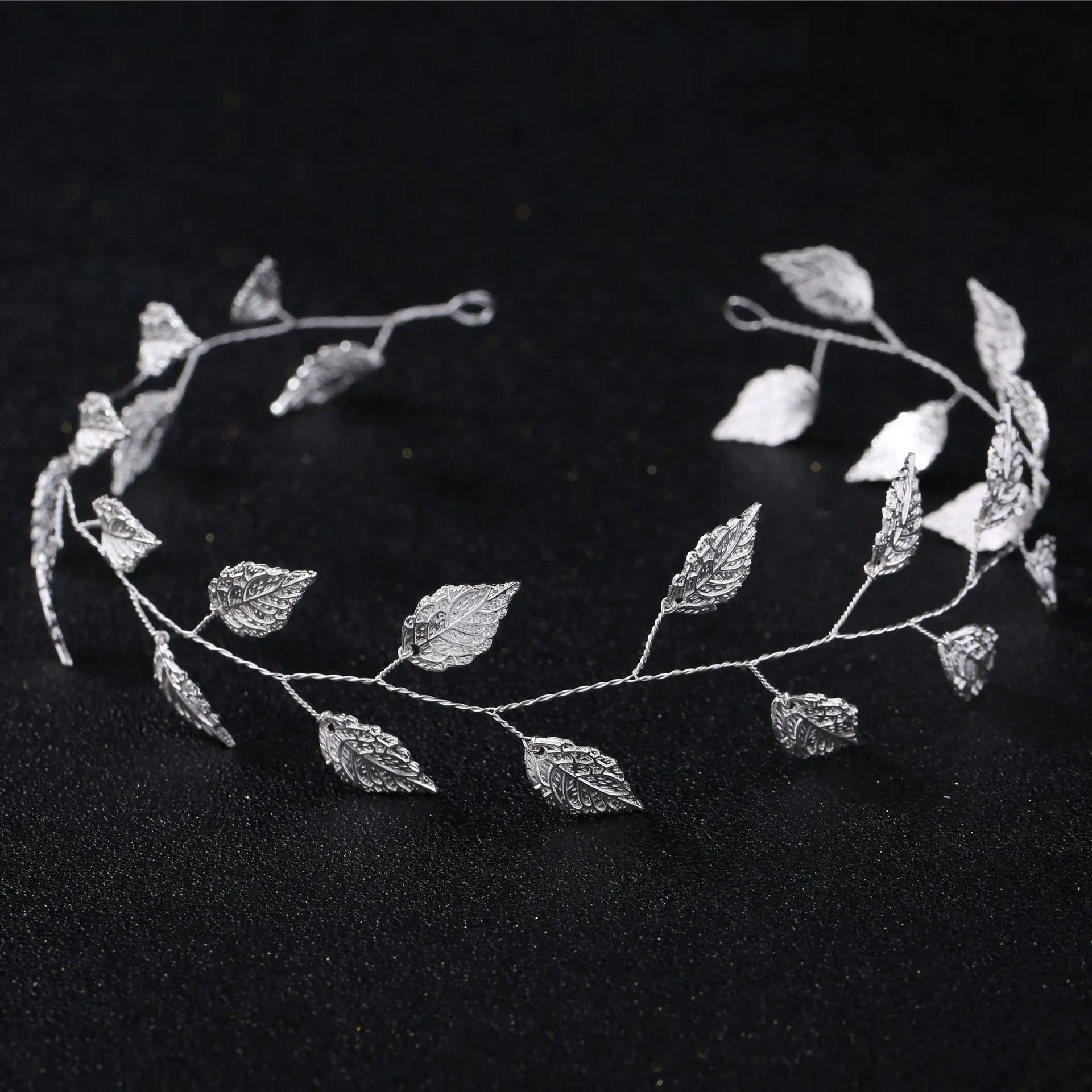 Fashion Clear Bridal Tiara Headbands for Women Wedding Hair Jewelry Accessories Handmade Leaf Bride Headdress Hair Ornaments