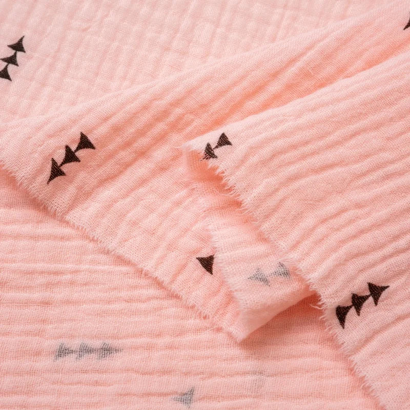 Wholesale Organic Cotton Fabric Double Printed Gauze for Children's Shirts and Suits Lightweight for Boys and Girls