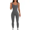 KE0101SX 2024 Solid Color Ribbed Backless Summer Bodycon Chic Women Jumpsuits Playsuits Sehe Fashion
