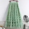 Advanced Mesh Half-Body Skirt Female Spring and Fall New High-Waisted Cake Womens Skirts