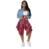 Most Popular Summer Women Irregular Plaid Shirt Skirt Casual Women Short Dress Mini Skirts