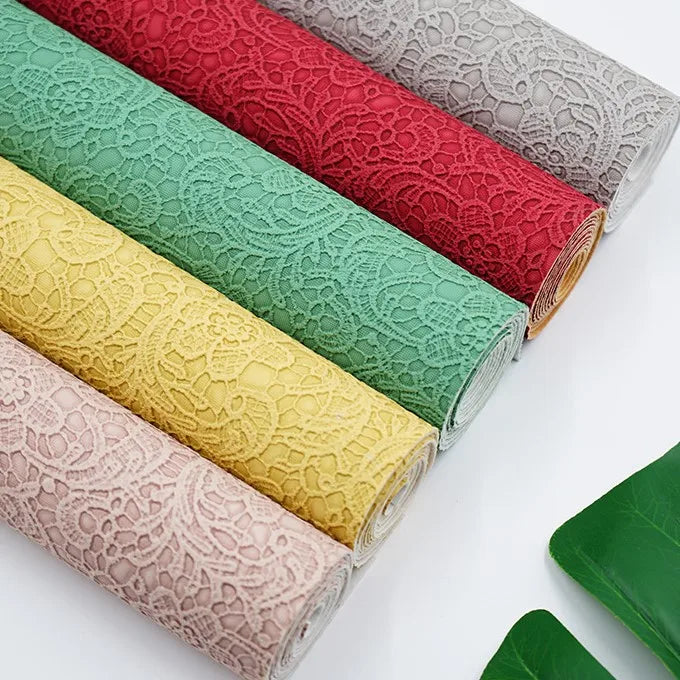New Solid Lace Embossed PVC Leather Faux Synthetic Leather for Handbags