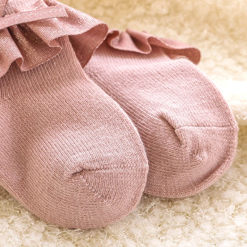 0-1Y Newborn Infant Toddler Baby Socks Girls Kids Princess Bowknot Lace Floral Short Socks Cotton Ruffle Frilly Trim Ankle Socks