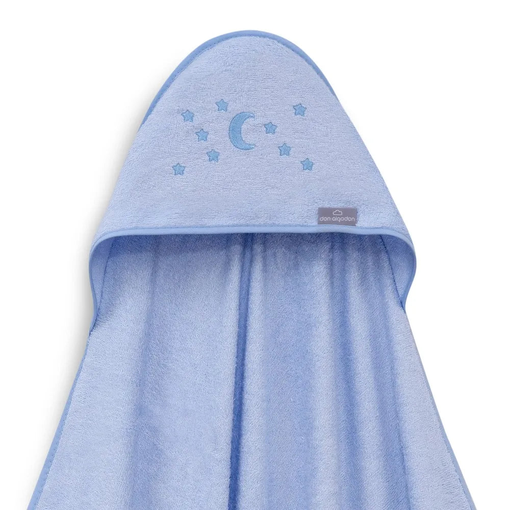 Blue 100x100 Kids Bath Towel Bamboo Mod. Luna Estrellas
