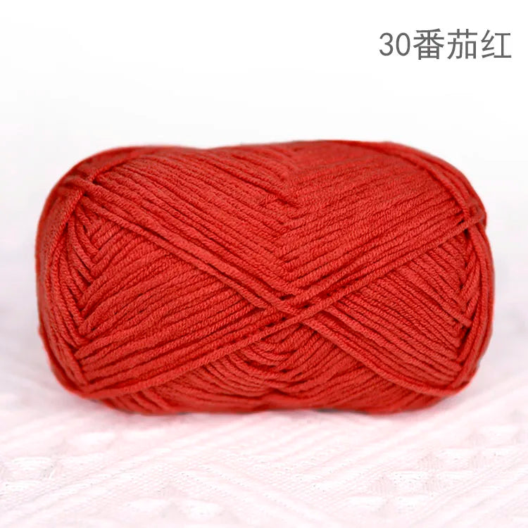 Premium Blended 4 Yarns Anti-Pilling Milk Cotton Baby Crochet Yarn Recycled High Tenacity for Knitting and Weaving