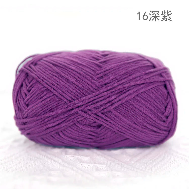 Premium Blended 4 Yarns Anti-Pilling Milk Cotton Baby Crochet Yarn Recycled High Tenacity for Knitting and Weaving