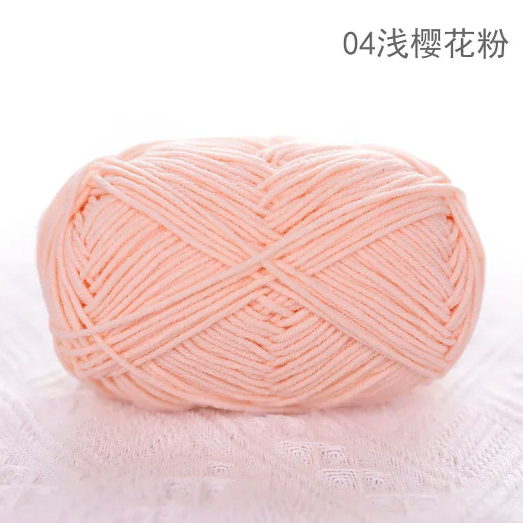 Premium Blended 4 Yarns Anti-Pilling Milk Cotton Baby Crochet Yarn Recycled High Tenacity for Knitting and Weaving