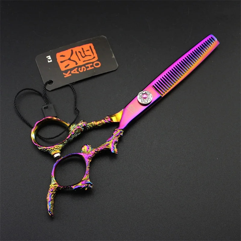 Professional 6 inch scissors Hairdressing scissors Barber scissors Straight Thinning  Hair Cutting Tool