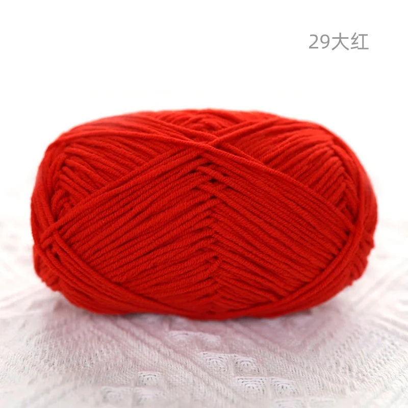 Premium Blended 4 Yarns Anti-Pilling Milk Cotton Baby Crochet Yarn Recycled High Tenacity for Knitting and Weaving