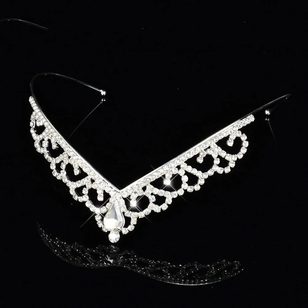 Princess Children's Tiara Red Bride Crown Floral Wedding Bridal Hair Accesories Golden Hair Jewelry Headdress
