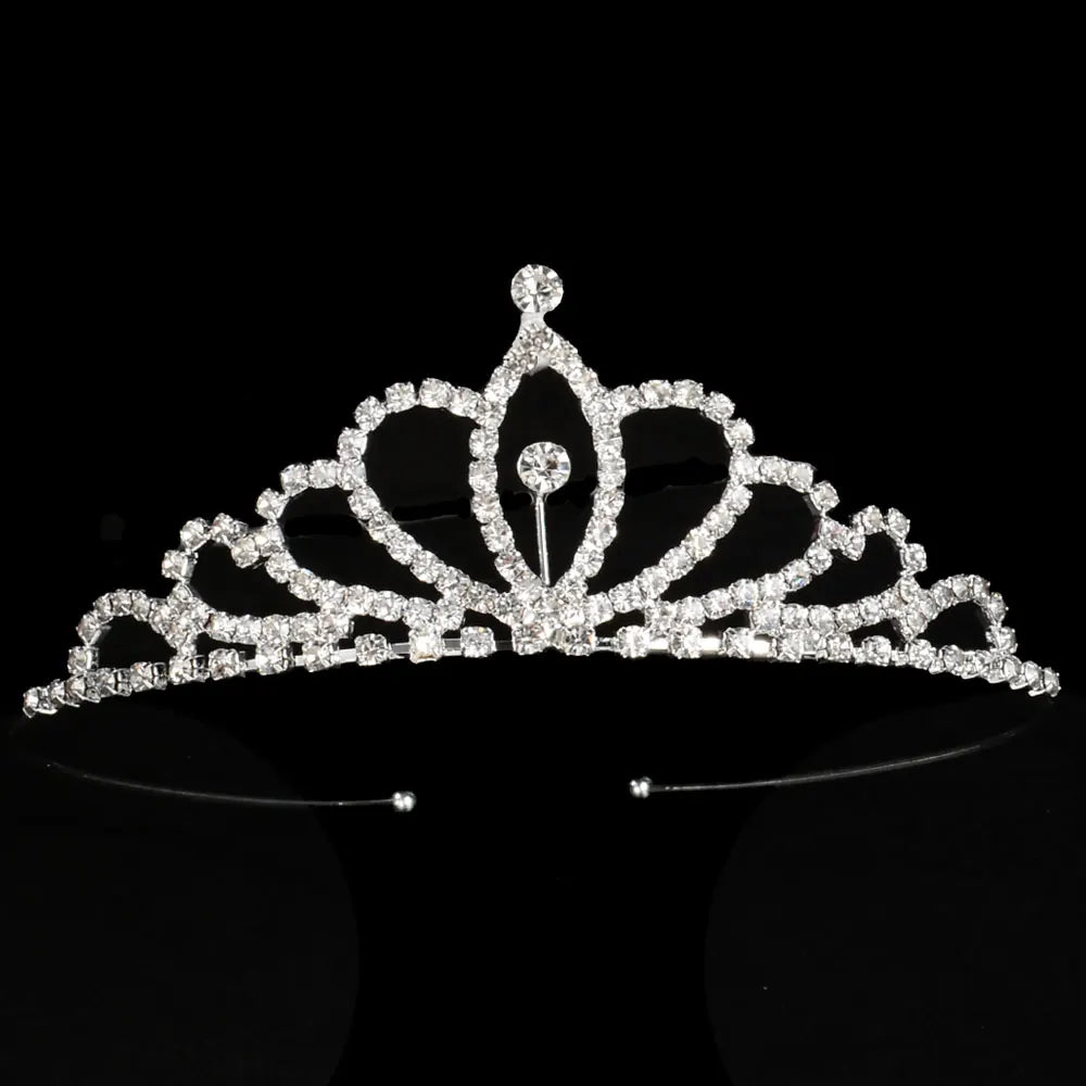 Princess Children's Tiara Red Bride Crown Floral Wedding Bridal Hair Accesories Golden Hair Jewelry Headdress
