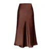 High Quality Women's Satin High Waist Solid Color Split Skirt