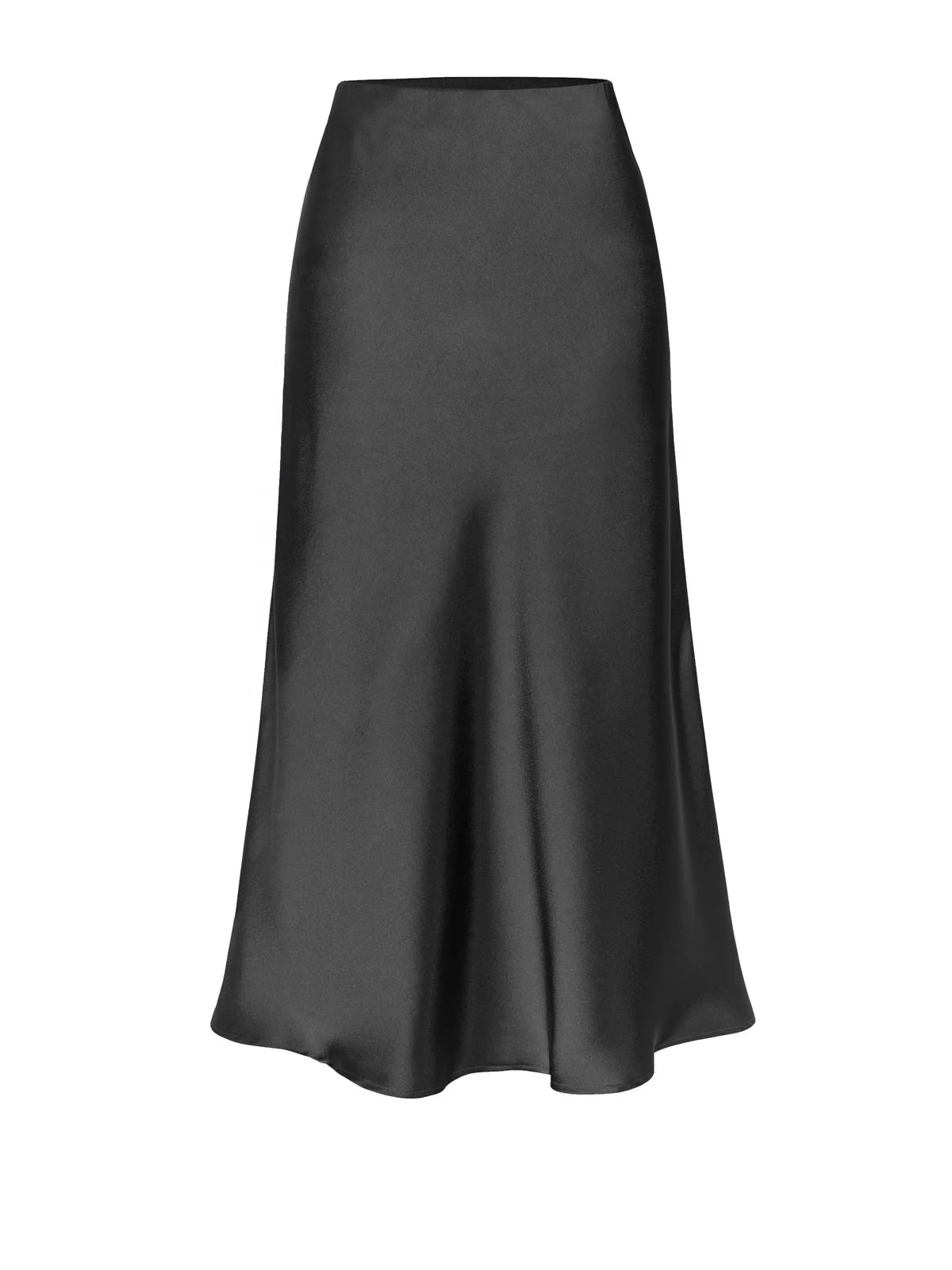High Quality Women's Satin High Waist Solid Color Split Skirt