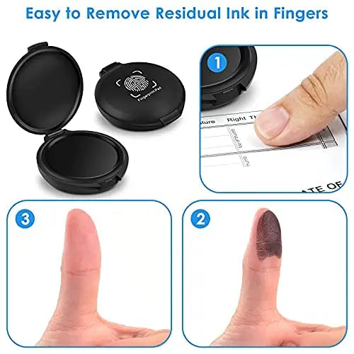 Non-toxic Fingerprint Ink Pad  Round Inkless Pad for Office Notary Supplies ID Fingerprint Cards
