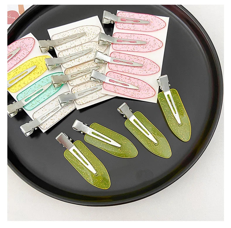 4 Pcs Seamless No Bend Hair Clips Barrettes No Mark Pin Curl Clip Makeup No Crease Hair Clip Hair Styling Bang Clips New Color