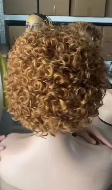 Pixie Cut Wig Human Hair Curly Bob Short Pixie Cut Lace Wig Bleached Knots Lace Frontal 13x4 Pixie Wig With Baby Hair