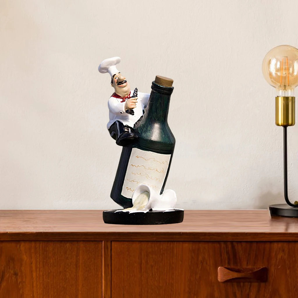 Christmas French Decorative Chef Figurine Ornaments 3D Resin Home Decor for Gourmet Kitchen Decorations Collectible Housewarming