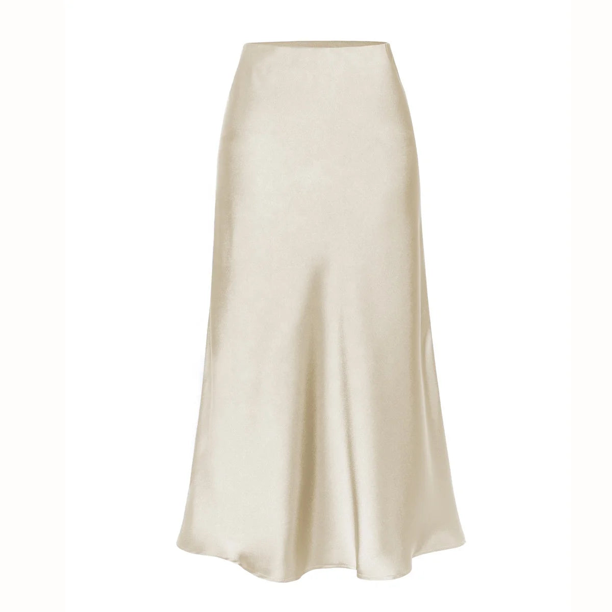 High Quality Women's Satin High Waist Solid Color Split Skirt