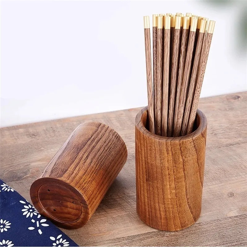 Wooden Chopsticks Drain Holder Spoon Fork Tableware Storage Rack Container Organizer Kitchen Supplies