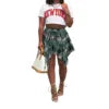 Most Popular Summer Women Irregular Plaid Shirt Skirt Casual Women Short Dress Mini Skirts