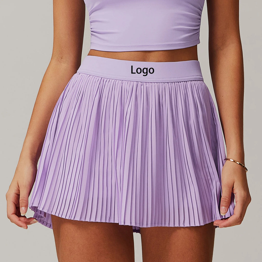 Custom logo Wholesale Women Golf Sports Skirt Soft High Waist Pleated Women Tennis Sports Wear Skirt With Shorts