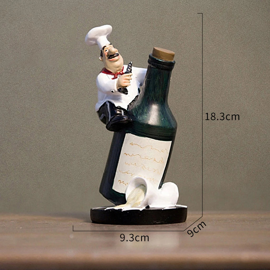 Christmas French Decorative Chef Figurine Ornaments 3D Resin Home Decor for Gourmet Kitchen Decorations Collectible Housewarming